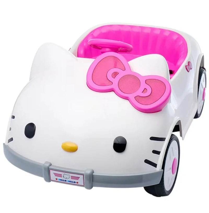 هالو كيتي سيارة هيلو كيتي الكهربائية للأطفال، مزودة بإضاءة وصوت - Image 1